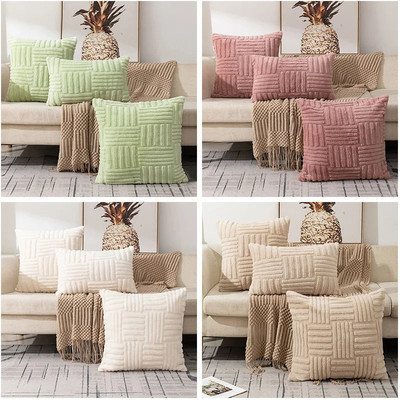 Plush Boho Faux Fur Throw Pillow™