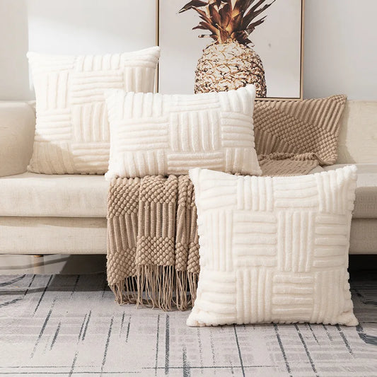 Plush Boho Faux Fur Throw Pillow™