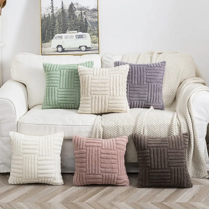 Plush Boho Faux Fur Throw Pillow™